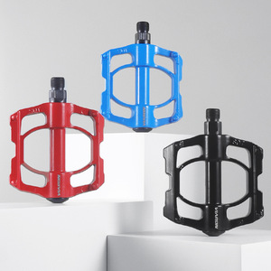 Pédales de vélo en alliage d'aluminium Viaron, axe en acier, roulement scellé, pour VTT, rouge/noir/bleu - Product Image 1