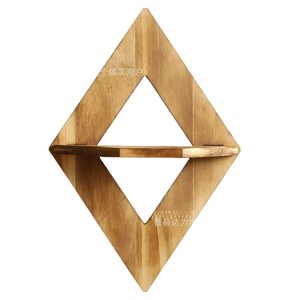 Wooden <b>Wall</b> <b>Mounted</b> Rhomboid <b>Shelf</b> Geometric Design For Plants Bedroom Living Room Storage Display Rack - Product Image 5