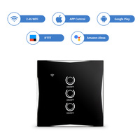 90% de réduction Tuya smart 1/2/3 Gang Smart Switch télécommande vocale lumière verre trempé tactile sans fil Wifi interrupteur électrique mural