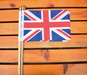 <span class=keywords><strong>Hot</strong></span> Bán Nhanh Chóng Vận Chuyển Trực Tuyến Thiết Kế 100% Polyester Không Thấm Nước Hai Mặt Đầy Màu Sắc Bằng Gỗ Cực Anh Tay Vẫy Cờ - Product Image 5