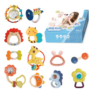 Cloches à main musicales en plastique pour enfants, <span class=keywords><strong>jouet</strong></span> de dentition pour <span class=keywords><strong>bébé</strong></span>, hochet suspendu, jouets pour nouveau-né, ensemble d'anneaux de dentition pour <span class=keywords><strong>bébé</strong></span>, <span class=keywords><strong>12</strong></span> pièces - Product Image 2