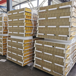 Matériau de construction moderne en métal Panneaux de toit isolés Sandwich trapézoïdal en laine de roche PU polyuréthane/<span class=keywords><strong>polyisocyanurate</strong></span> PIR - Product Image 6
