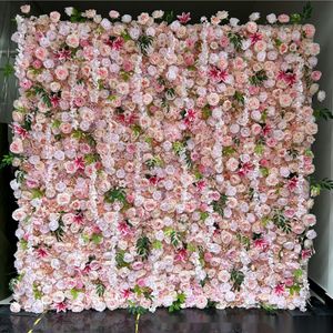 Panneau mural de fleurs artificielles colorées 8x8 pieds, idéal pour les mariages, avec arrangement floral – Vente chaude - Product Image 4