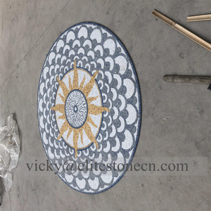 Vis Marmer Mozaïek Deallion Voor Oceaan Museum Thema <span class=keywords><strong>Aquarium</strong></span> Zee Zwembad Muur Vloer Decoratie Marmeren Medaillon - Product Image 3