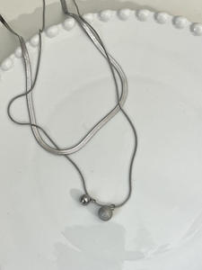 سلسلة ثعبان شخصية مزدوجة الطبقة قلادة قلادات مجوهرات للنساء رخيصة الفولاذ المقاوم للصدأ 18 قيراط قلادة مطلية بالذهب في المخزون - Product Image 3