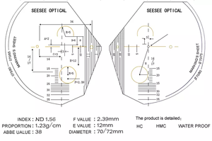 Venta al por mayor, buen precio, lentes multifocales de alta calidad, lentes ópticas de resina, lentes progresivas con acabado progresivo de 1.499 de 2 pulgadas - Product Image 4