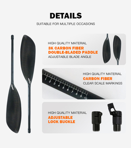 Pala <span class=keywords><strong>de</strong></span> <span class=keywords><strong>Kayak</strong></span> Plegable Retráctil <span class=keywords><strong>de</strong></span> 2 Piezas con <span class=keywords><strong>Doble</strong></span> Ala <span class=keywords><strong>de</strong></span> Carbono, <span class=keywords><strong>de</strong></span> <span class=keywords><strong>Fibra</strong></span> <span class=keywords><strong>de</strong></span> Carbono para <span class=keywords><strong>Kayak</strong></span> - Product Image 5
