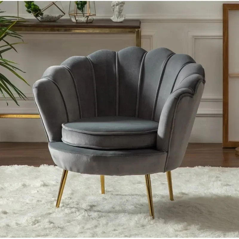 Muebles de sala de estar de diseño moderno, mesa y silla, sofá de asiento individual con acento