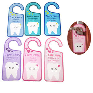 Ganci di porta di legno divertenti del fumetto dei segni di arresto di fata del dente per la stanza del bambino - Product Image 2
