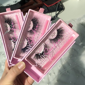 25mm lông mi bán buôn đầy đủ Dải Lông mi màu hồng Lash Hộp bao bì Fluffy lông mi ánh sáng màu hồng Lash hộp - Product Image 4