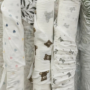 Tissu en mousseline <span class=keywords><strong>de</strong></span> <span class=keywords><strong>coton</strong></span> 100 % pur, <span class=keywords><strong>double</strong></span> <span class=keywords><strong>gaze</strong></span>, tissé uni, écologique, 120-130 g/m², pour vêtements d'enfants, vente en gros - Product Image 5