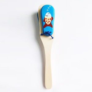 Castagnettes en bois colorées en gros, claquettes en bois avec motifs animaux et fleurs pour enfants, jouet musical rythmique - Product Image 2