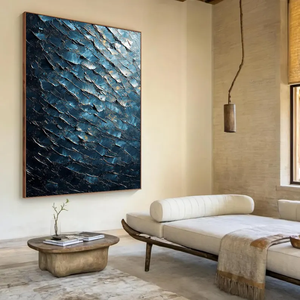 <span class=keywords><strong>Art</strong></span> abstrait sur toile verte Wabi-Sabi fait à la main avec texture 3D en acrylique - Product Image 5
