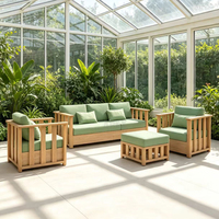 Ensemble de salon de jardin moderne en aluminium, 5 places, avec table foyer intégrée pour patio extérieur