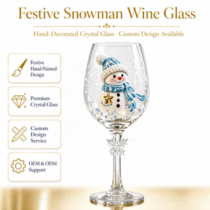 Bicchiere da Vino a Forma di Pupazzo di Neve, Cristallo Trasparente, Fatto a Mano, per Casa e Ufficio, Tazza Ornata, Vendita all'Ingrosso - Product Image 1