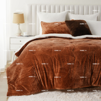 Ensemble de 3 couvertures en fausse fourrure de lapin 100% polyester, style moderne et simple, en flanelle, tricotées en velours chaud, super douces et moelleuses
