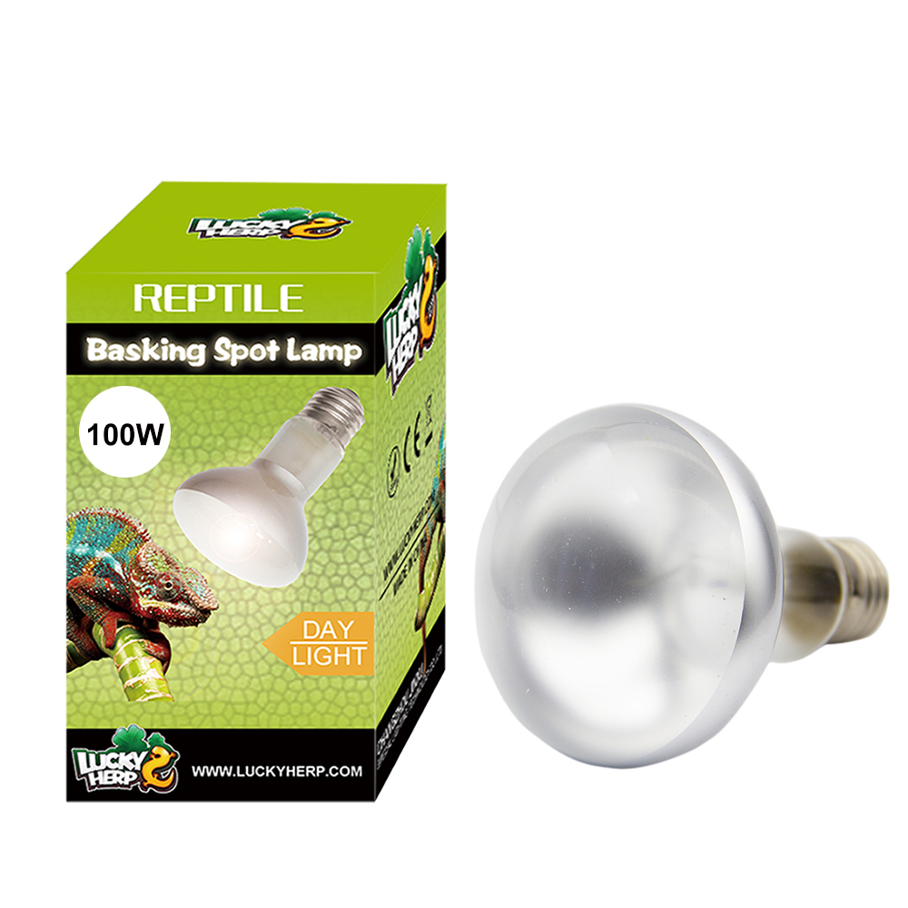 LuckyHerp Reptile Basking Lamp - 40W/60W/100W/150W Intense Daylight UVB Spot Lamp for Terrarium