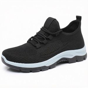 Chaussures décontractées tendance pour femmes, respirantes, légères, à semelle souple, en maille, à lacets, pour l'extérieur, avec semelle extérieure en caoutchouc - Product Image 1