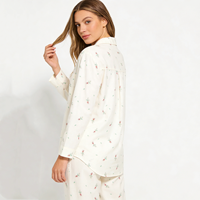 Ensemble de pyjama pour femmes Beefey de haute qualité, imprimé floral, doux, respirant, manches longues et pantalon, tissu confortable et douillet pour la maison
