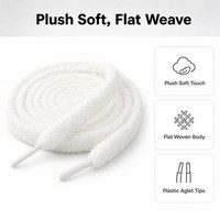 Lacets plats en peluche doux en polyester avec embouts en plastique, largeur 10 mm, marque YST pour baskets