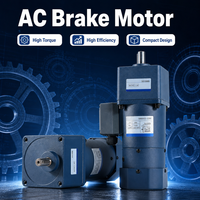 Moteur réducteur de vitesse à frein 140W 220V 50/60Hz 1350 tr/min, induction AC monophasé, équipement d'automatisation industrielle