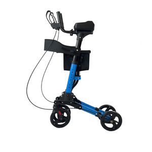 तह हल्के वजन ईमानदार वॉकर घूमना एड्स आउटडोर नई प्रतिस्थापन बैसाखी सीट के साथ एल्यूमीनियम ईमानदार Rollator वॉकर - Product Image 3