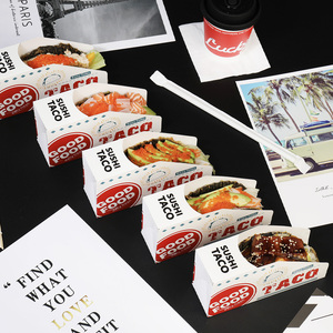 Boîtes alimentaires jetables personnalisées en papier kraft en forme de taco en vrac pour nachos, tacos, barbecue, frites et sushis-Taco Creations - Product Image 5