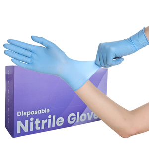 Guanti in Nitrile Blu Titanfine 9 Pollici 3,5g Grado Alimentare Spessore 4mil con Texture sulle Dita EN ISO 374 Tipo B Senza Polvere Certificati CE - Product Image 1