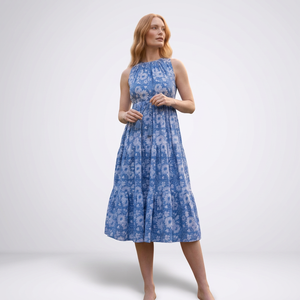 Robe d'été florale pour femmes, style bohème décontracté, idéale pour les voyages à la plage, les vacances, les événements en plein air et les week-ends - Product Image 1