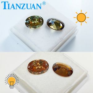 <span class=keywords><strong>Pietra</strong></span> Sciolta Ovale 7x9 8x10 in Diasporo Turco Gibbsite <span class=keywords><strong>Zultanite</strong></span> Verde-Giallo Cangiante Zirconia Cubica - Product Image 2