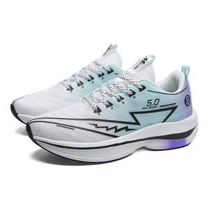 Chaussures de sport décontractées grande taille, tendance, blanches et bleues, légères, confortables et respirantes, pour la course et la marche, avec doublure en maille - Product Image 2