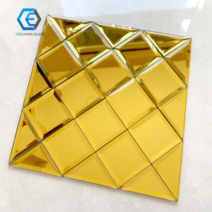 Große Hintergrund kunst dekorative abgeschrägte Glass piegel Mosaik fliese kleine Wand rahmenlose Diamant kleber Aufkleber Spiegel - Product Image 1