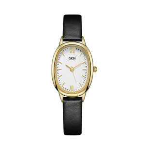 Reloj de Mujer de Alta Gama con Esfera Ovalada, Estilo Retro, Pequeño, de Cuero Genuino, Reloj de Cuarzo - Product Image 5