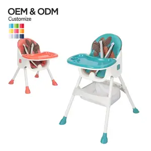 Customize High Chair Baby Feeding Dining With Tray Safe Belt Height Adjustable High-strength Portable Baby High Chair