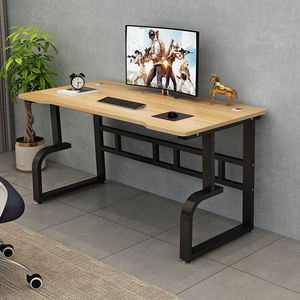 Escritorio de Computadora Blanco para Oficina en Casa, Patas en Forma de G, Mesa de Juego, Escritorio de Estudio con Estantería, Muestra Gratis, Gran Venta - Product Image 1