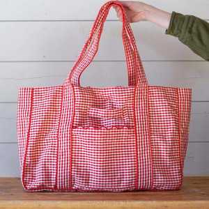 Women Crossbody Handbags Wholesale Ric Rac Beach Tote Bag Monogrammed Gingham Tote Bag - Product Image 1