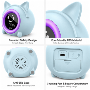 Mini Réveil Silencieux Chat de Dessin Animé Mignon, <span class=keywords><strong>Horloge</strong></span> de Bureau pour Étudiants, Cadeau pour Enfants, OEM - Product Image 5