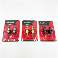 HIVE 2pcs/set Anti-drop Metal Strap Locks Locking Guitar Strap Lock Button for Acoustic Electric Guitar & Bass
