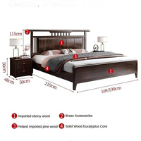 Hot Sales Chinese New Style Moderne Luxus Mädchen Schlafzimmer möbel King Size Massivholz bett mit Lagerung