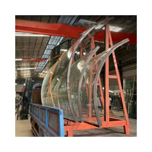 湾曲ガラス価格カスタムビッグサイズ湾曲強化合わせガラス曲がった二重強化ガラスパネルサプライヤー