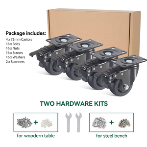 Hot Sale 2/3/4/5/6 Zoll Deckplatte Doppel kugellager Industrie rollen Ausrüstung Plattform Duty Trolley PU Lenkräder - Product Image 2