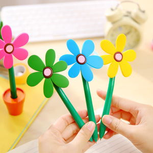 Stylo bille en plastique motif tournesol 1,0 mm, stylo publicitaire créatif et mignon en forme de pot de fleurs - Product Image 3