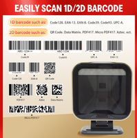 JOAD Scanner de codes 1D/2D haute performance USB CMOS 200/m Lecteur de codes-barres de supermarché haute résolution (1280x1024) Noir SDK Stock