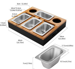Bar Snackbox letto divano organizer vassoio multifunzione in legno per bottiglia di caffè e bevande contenitore di bambù divano portabicchieri - Product Image 3