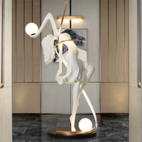 Sculpture LED Moderne en Résine pour Décoration de Bar et Club, Danseuse Ballerine sur Pied avec Garantie de 3 Ans