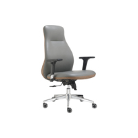 Chaise de bureau ergonomique à dossier moyen avec accoudoirs réglables, pivotante, avec support lombaire et base en acier pour le bureau à domicile