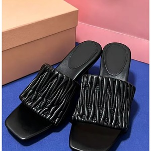 Sandales femme en cuir véritable à bout ouvert, plateforme, décorées d'un nœud, confortables, rehaussantes, style pieds nus, tendance mode hiver-été - Product Image 3