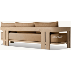 Sofá elegante de teca <span class=keywords><strong>para</strong></span> exteriores, resistente a las manchas <span class=keywords><strong>para</strong></span> todo tipo de clima, tela duradera, encanto distintivo de envejecimiento <span class=keywords><strong>para</strong></span> <span class=keywords><strong>asientos</strong></span> de Patio - Product Image 4