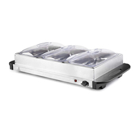 Chauffe-Plats Électrique Professionnel avec 3 Plateaux Amovibles et Température Réglable