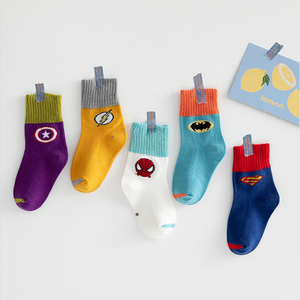 RTS Hot Style Super Hero <strong>Spiderman</strong> Symbol Cartoon Logo Baby Boy <strong>Socks</strong> Super Hero Kids <strong>Socks</strong> Tube Organic Cotton Children's <strong>Socks</strong> - Product Image 2